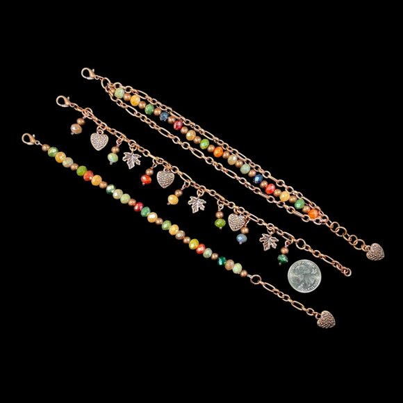 8pc Avante Jewelry COLLECTION Necklace Earrings Bracelets Coppertone Beads Chain - Picture 6 of 15